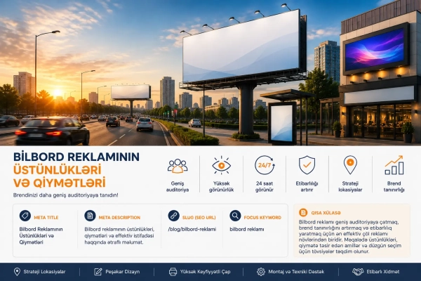 Bilbord reklamının üstünlükləri və qiymətləri